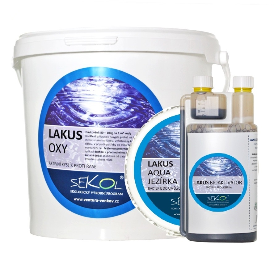 Kompletní set pro jezírka - Lakus oxy 5kg, Lakus aqua 1kg a bioaktivátor 1l